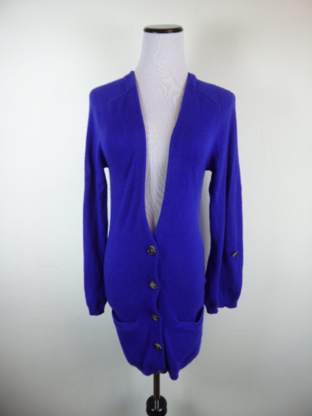 THEORY purple 100% CASHMERE CARDIGAN long Sweater Coat XS